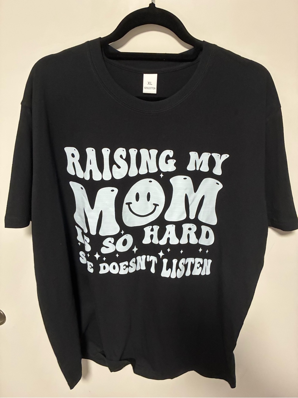 Kids Black Graphic Tee - Raising My Mom Design